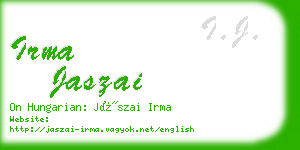 irma jaszai business card
